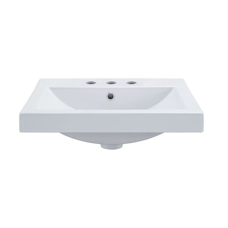 Elk Home Semirecessed ceramic rectangular vessel sink with 8inch widespread drillings CSR215RC-3